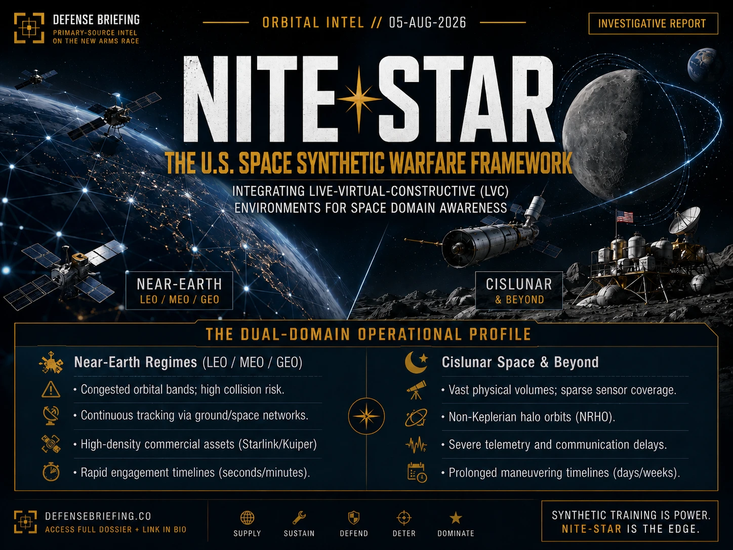 Live, virtual and constructive synthetic training environments the Space Force NITE-STAR contract is scoped to integrate.