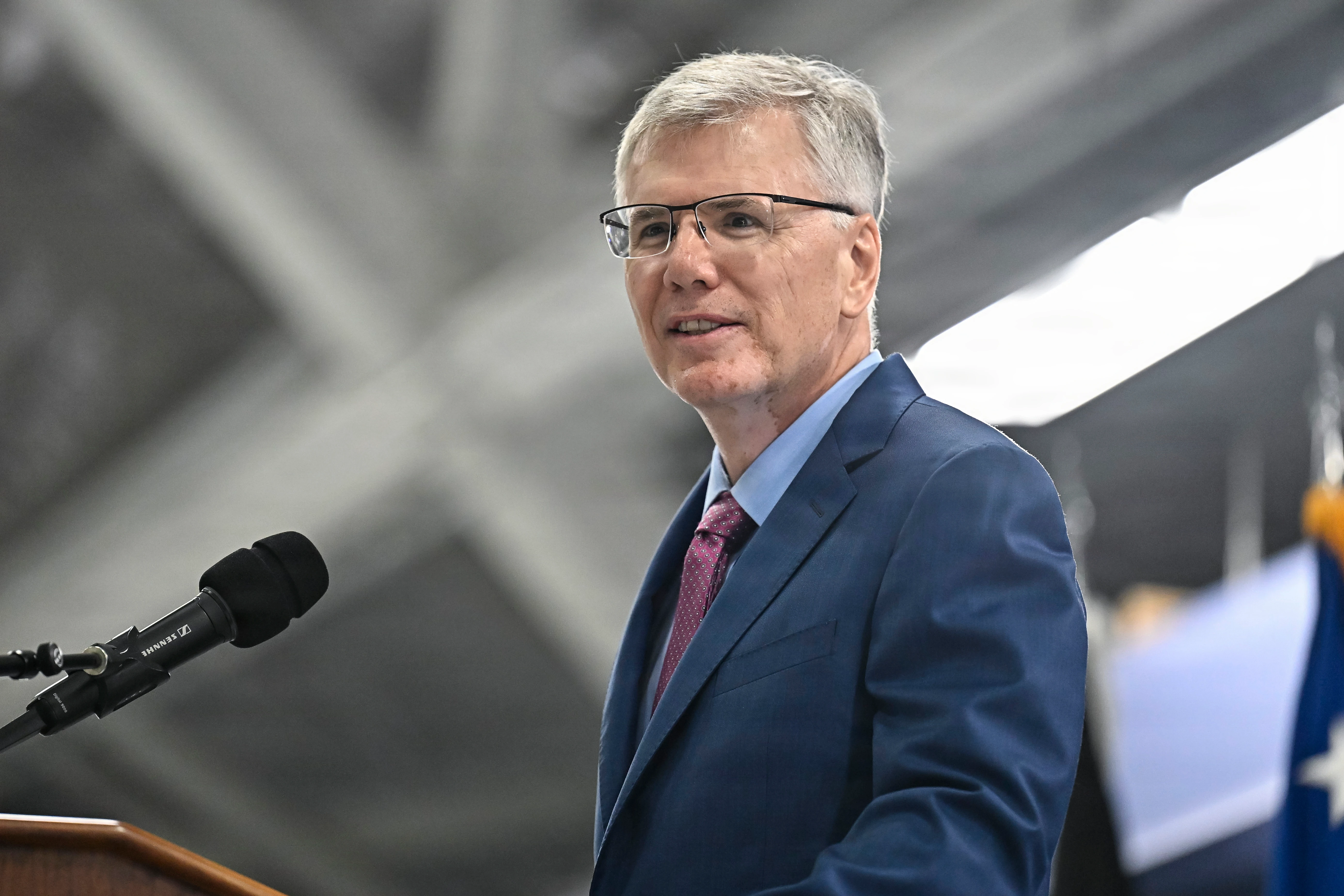 Secretary of the Air Force Troy Meink speaking at Joint Base Andrews on September 3, 2026